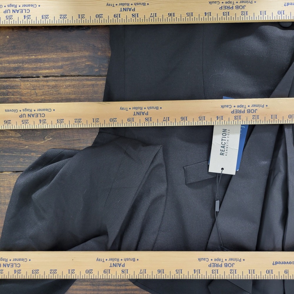 Kenneth Cole Reaction Men's Sport Coat Blazer‎ Two Button Black Stretch 40L NEW - Picture 3 of 13